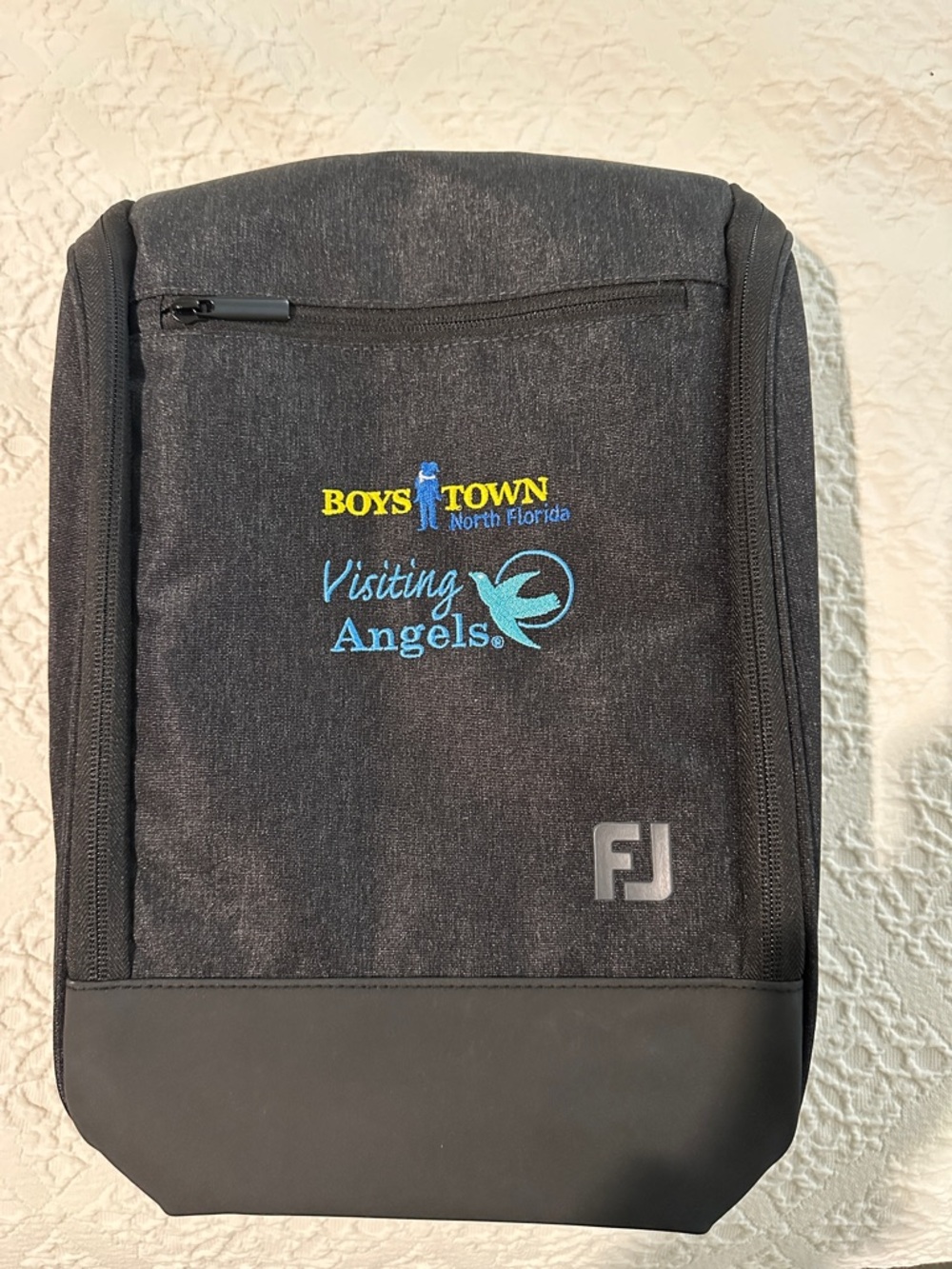 Footjoy Black Men's Travel/Accessory/Shoe Bag with Visiting Angels Embroidery